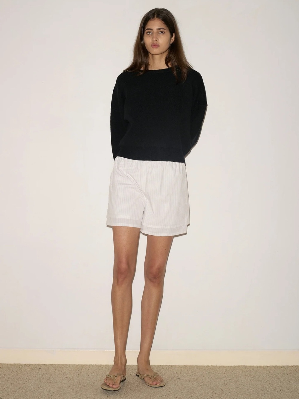 the layered short by Deiji Studios in pacific stripe